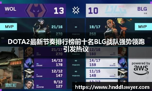 DOTA2最新节奏排行榜前十名BLG战队强势领跑引发热议